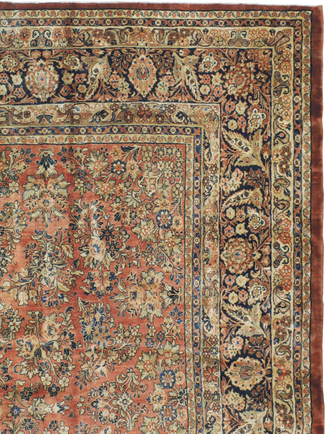 Antique Persian Sarouk Square Carpet, No.8459 - Galerie Shabab