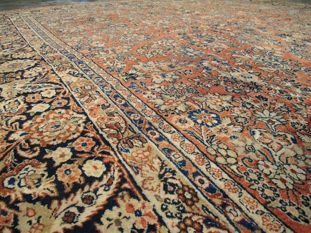 Antique Persian Sarouk Square Carpet, No.8459 - Galerie Shabab