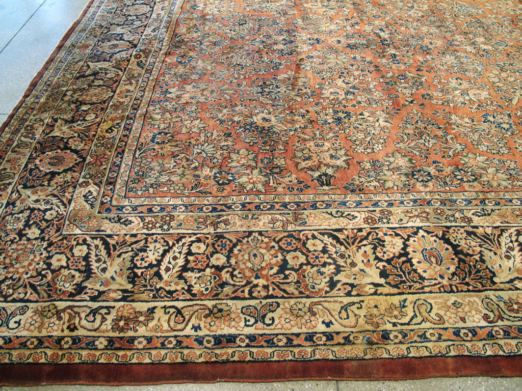 Antique Persian Sarouk Square Carpet, No.8459 - Galerie Shabab