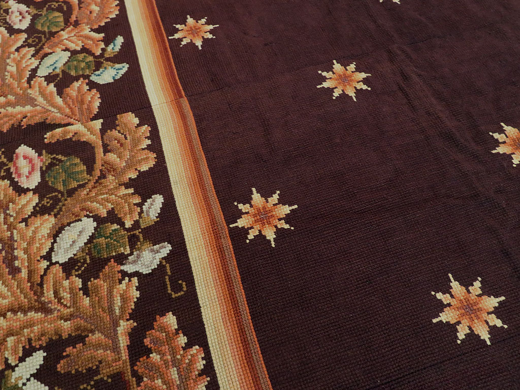 Vintage French Needlepoint Carpet, No.8582 - Galerie Shabab