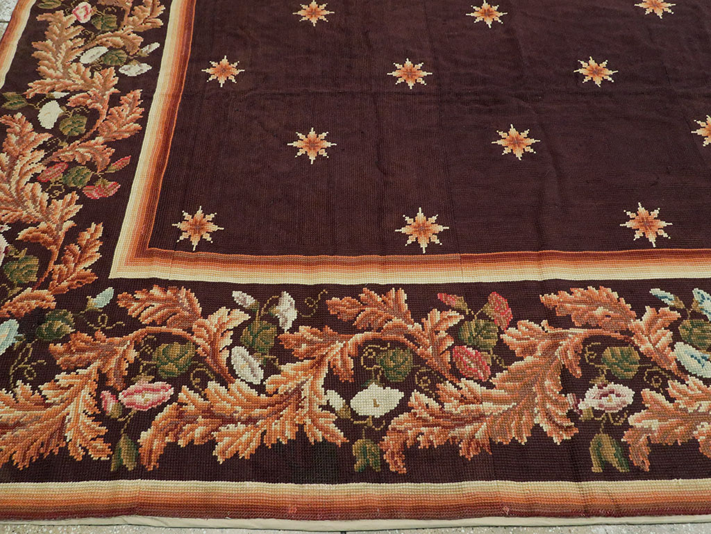 Vintage French Needlepoint Carpet, No.8582 - Galerie Shabab