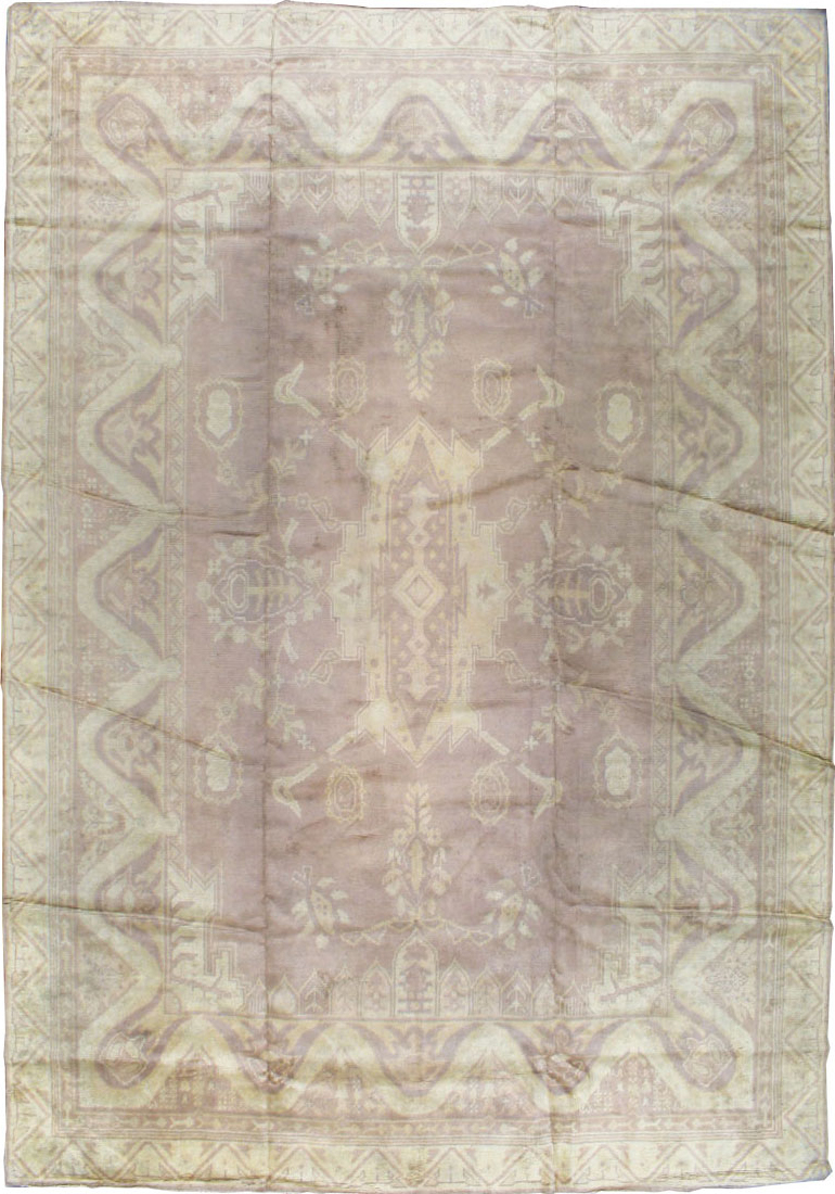Vintage European Oushak Large Carpet, No.8600 - Galerie Shabab