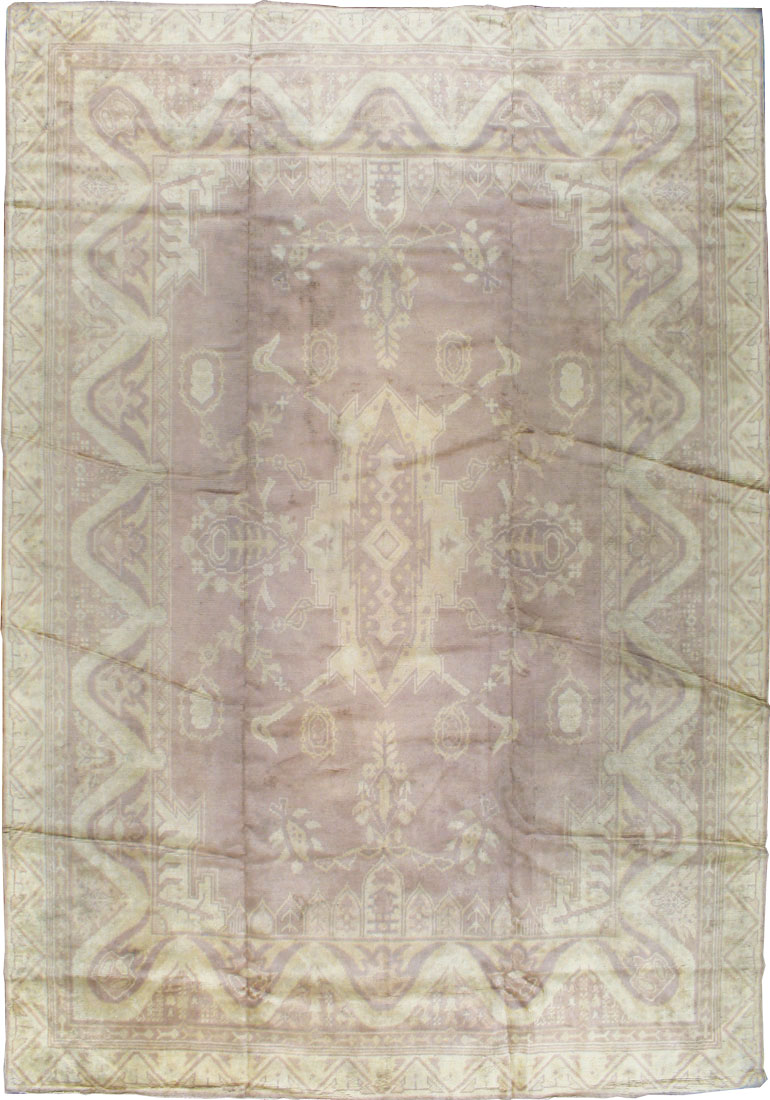 Vintage European Oushak Large Carpet, No.8600 - Galerie Shabab