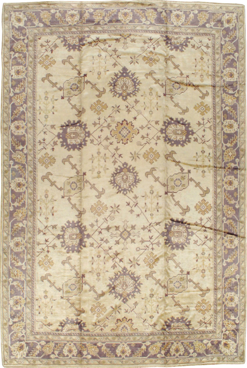 Vintage Turkish Oushak Carpet, No.8609 - Galerie Shabab