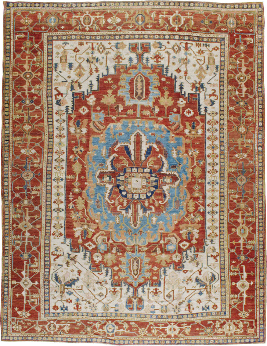 Antique Persian Heriz / Serapi Carpet, No.8639 - Galerie Shabab