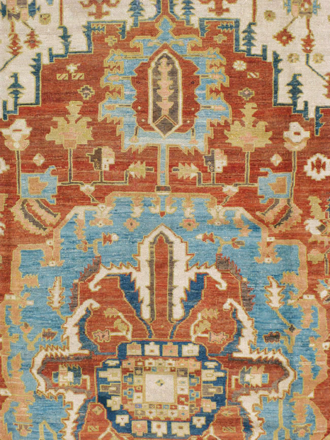 Antique Persian Heriz / Serapi Carpet, No.8639 - Galerie Shabab