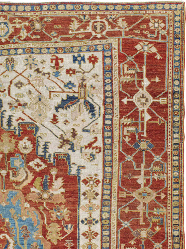 Antique Persian Heriz / Serapi Carpet, No.8639 - Galerie Shabab