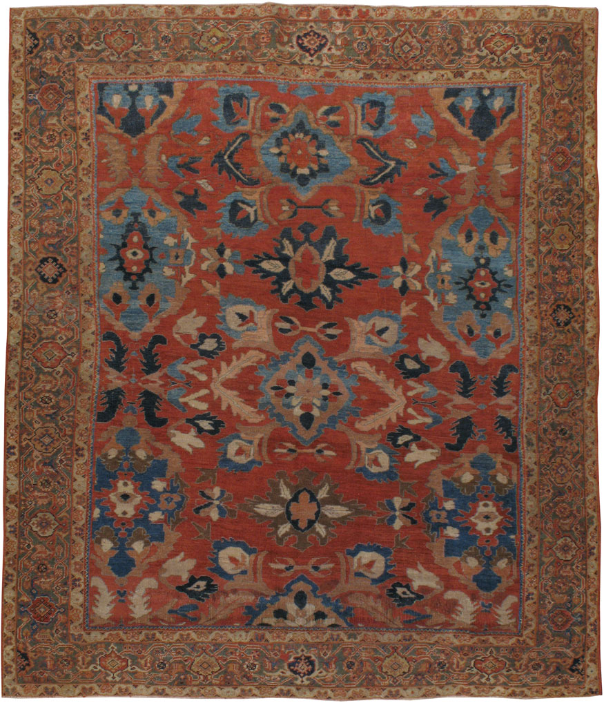 Antique Mahal Sqaure Carpet, No.8799 - Galerie Shabab
