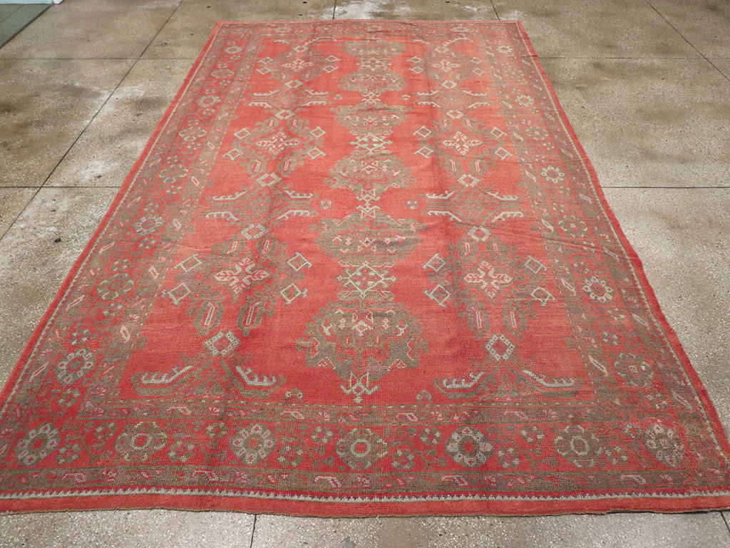 Vintage Turkish Oushak Carpet, No.8815 - Galerie Shabab