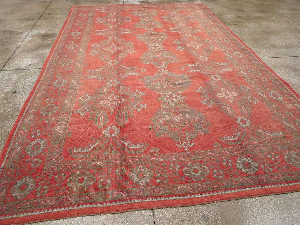 Vintage Turkish Oushak Carpet, No.8815 - Galerie Shabab