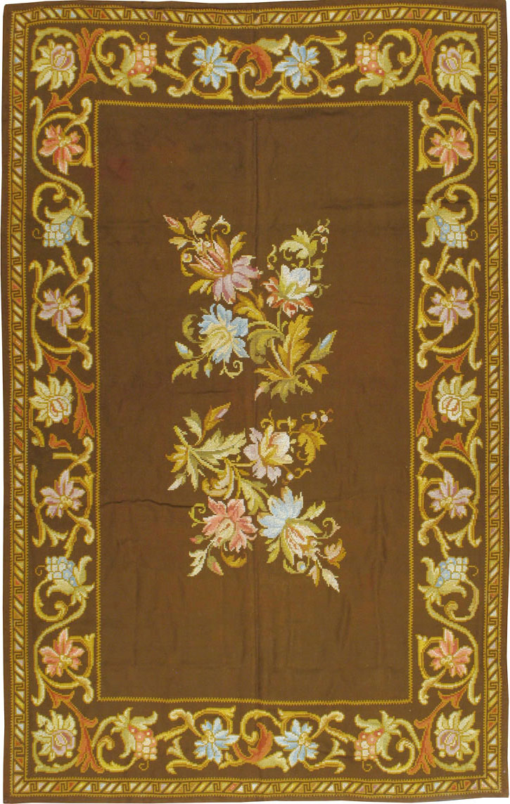 Vintage Ukrainian Needlepoint Accent Rug, No.8879 - Galerie Shabab