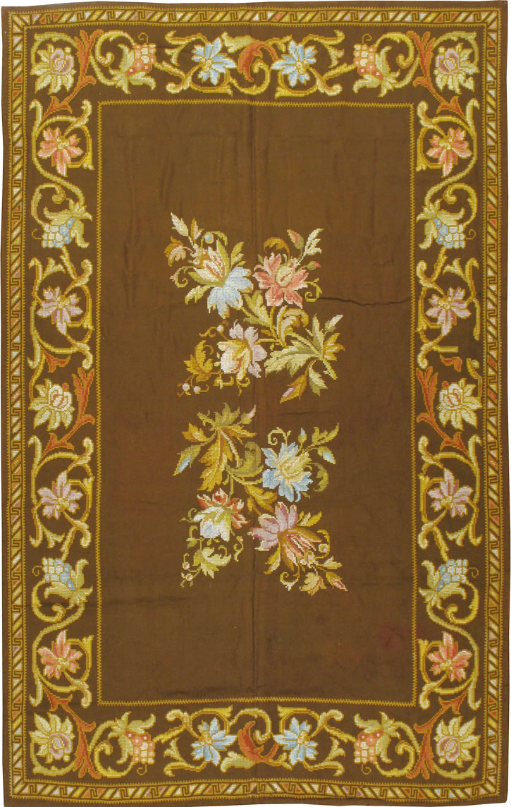 Vintage Ukrainian Needlepoint Accent Rug, No.8879 - Galerie Shabab