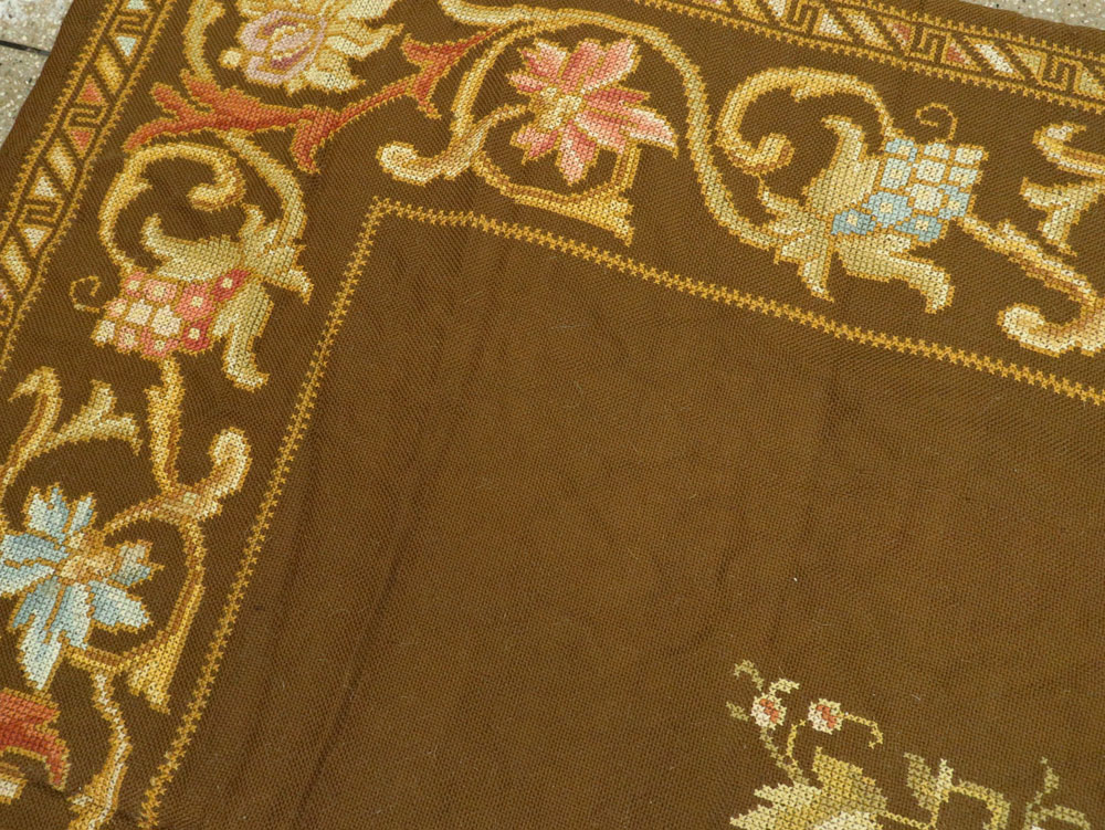 Vintage Ukrainian Needlepoint Accent Rug, No.8879 - Galerie Shabab