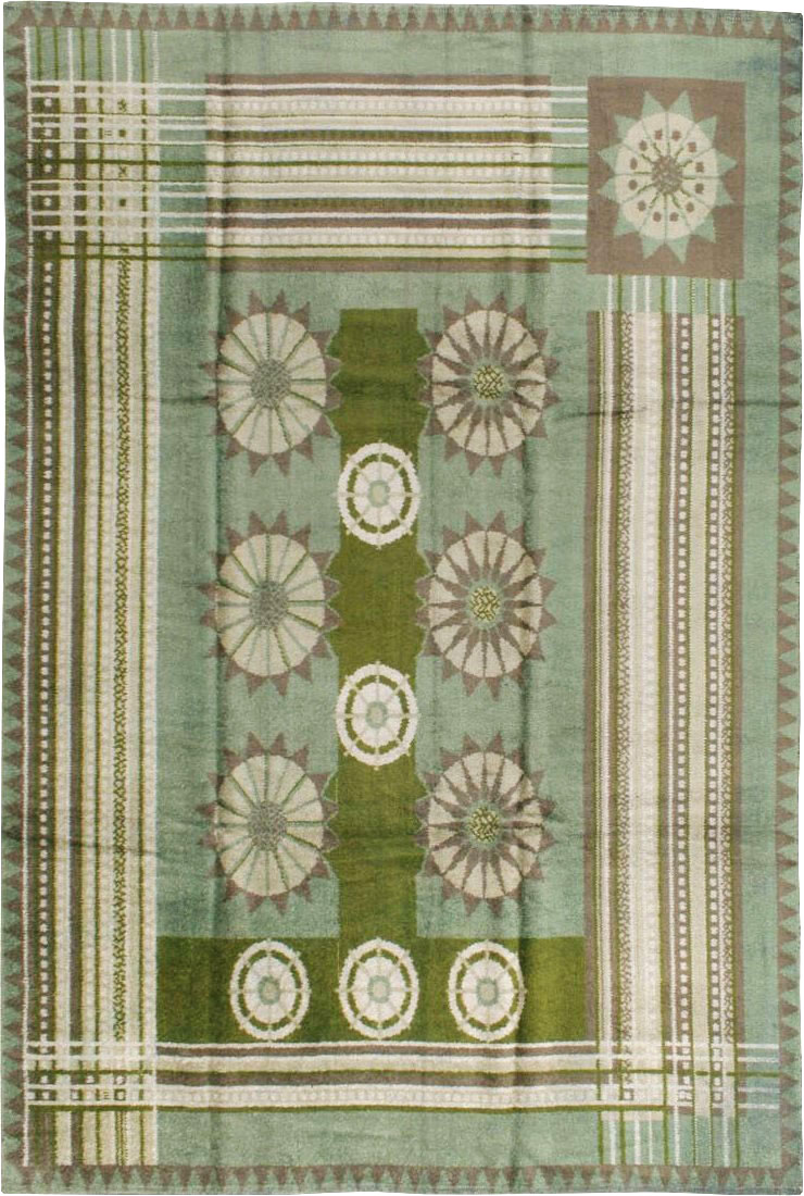 Vintage European Art Deco Carpet Inspired By Edward McKnight Kauffer, No.8886 - Galerie Shabab