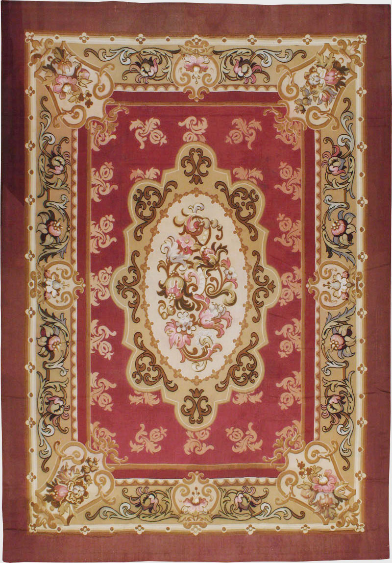 Antique French Aubusson Carpet, No.8890 - Galerie Shabab