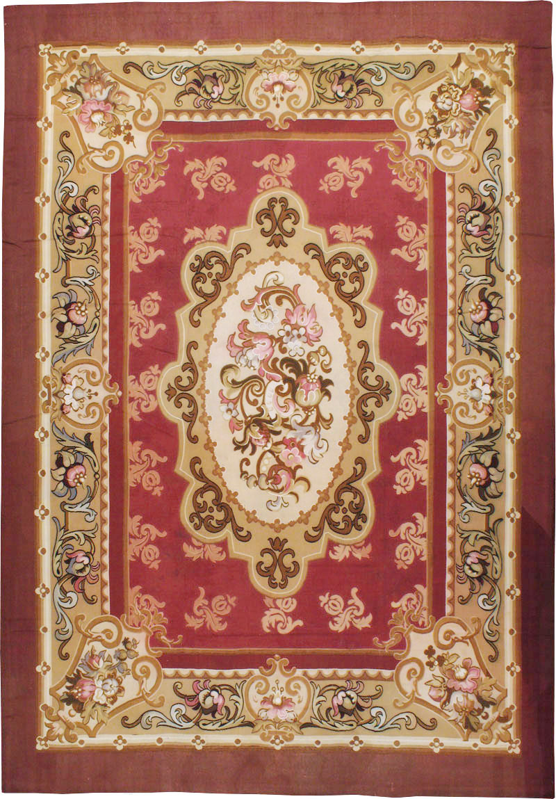Antique French Aubusson Carpet, No.8890 - Galerie Shabab