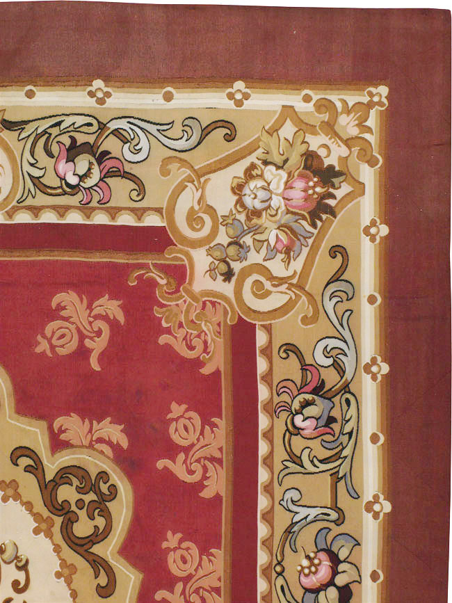 Antique French Aubusson Carpet, No.8890 - Galerie Shabab