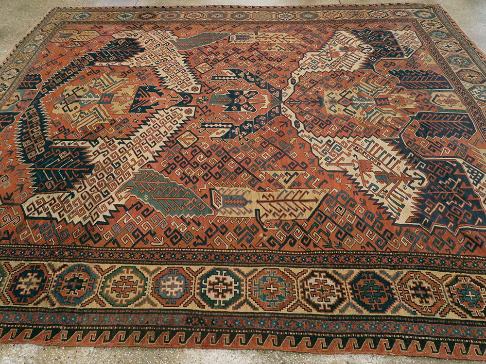 Antique Central Asian Soumak Carpet, No.8894 - Galerie Shabab