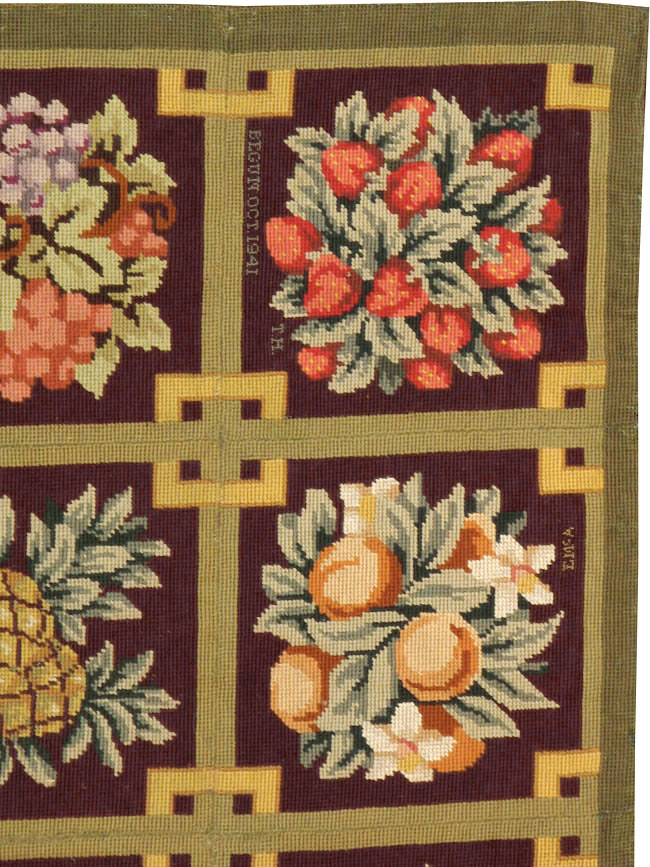 Vintage English Needlepoint Carpet, No.8899 - Galerie Shabab