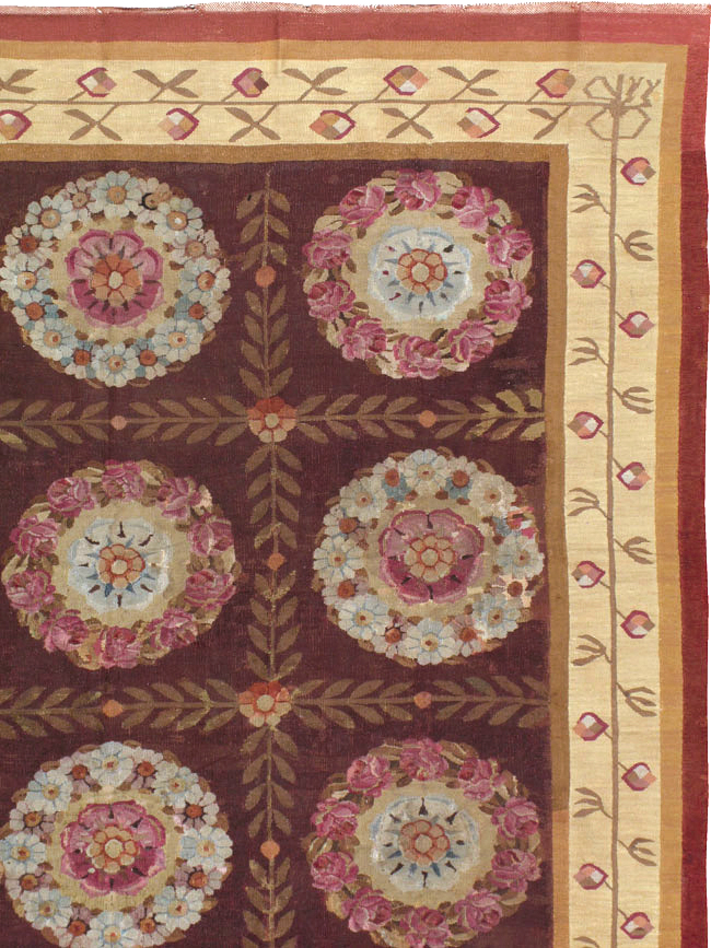 Antique French Flatweave Aubusson Large Carpet, No.8905 - Galerie Shabab