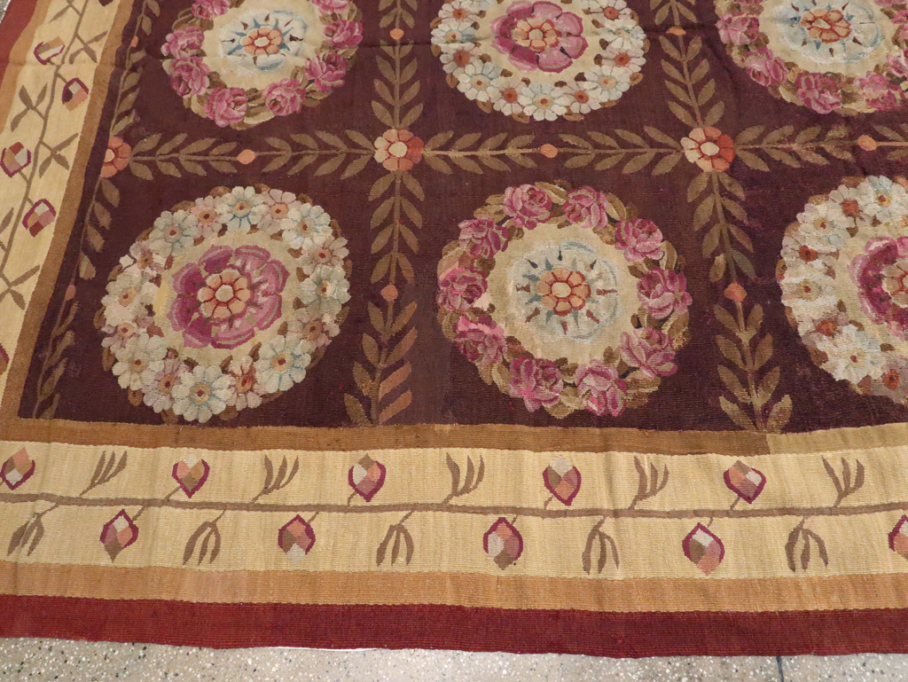 Antique French Flatweave Aubusson Large Carpet, No.8905 - Galerie Shabab