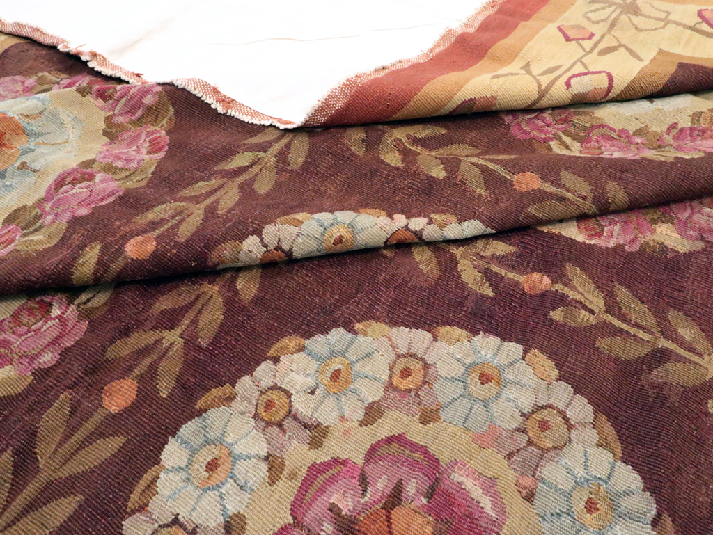 Antique French Flatweave Aubusson Large Carpet, No.8905 - Galerie Shabab