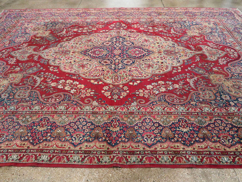 Vintage Persian Lavar Kerman Room Size Carpet, No.8944 - Galerie Shabab
