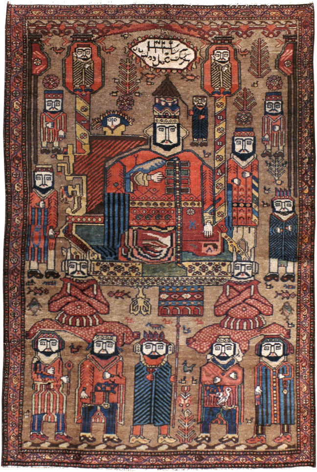Antique Persian Malayer Pictorial Rug, No.8963 - Galerie Shabab