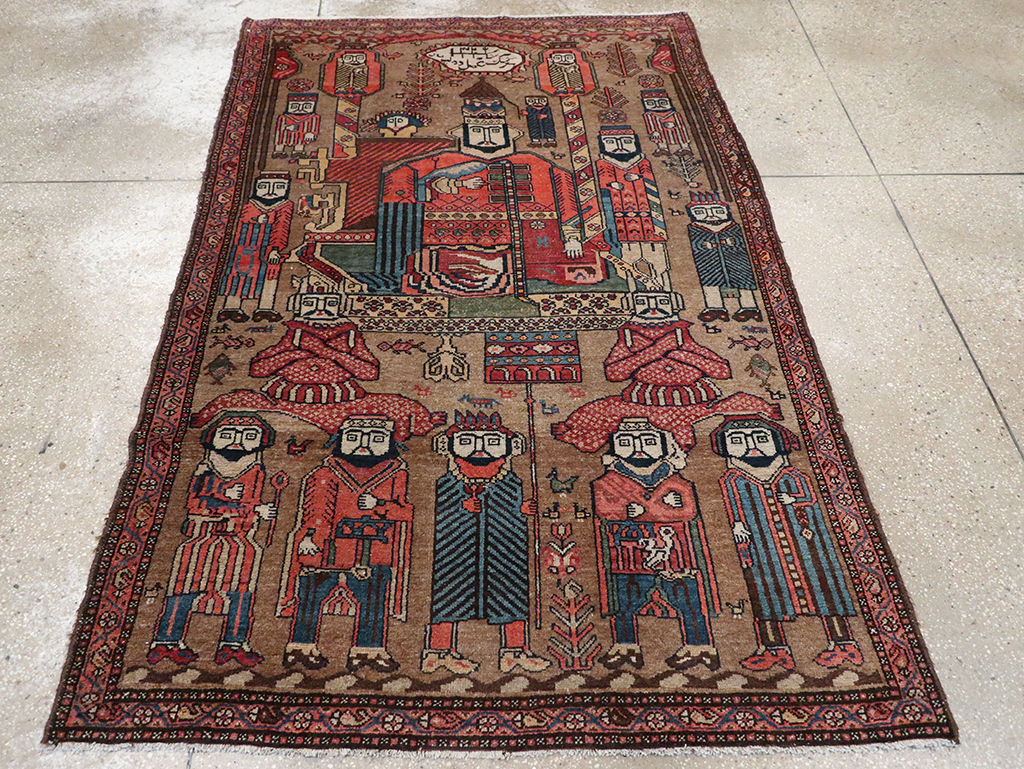 Antique Persian Malayer Pictorial Rug, No.8963 - Galerie Shabab