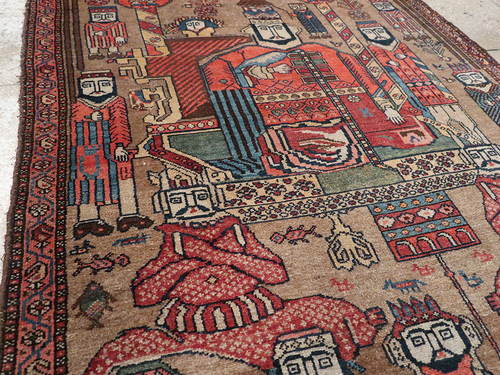 Antique Persian Malayer Pictorial Rug, No.8963 - Galerie Shabab