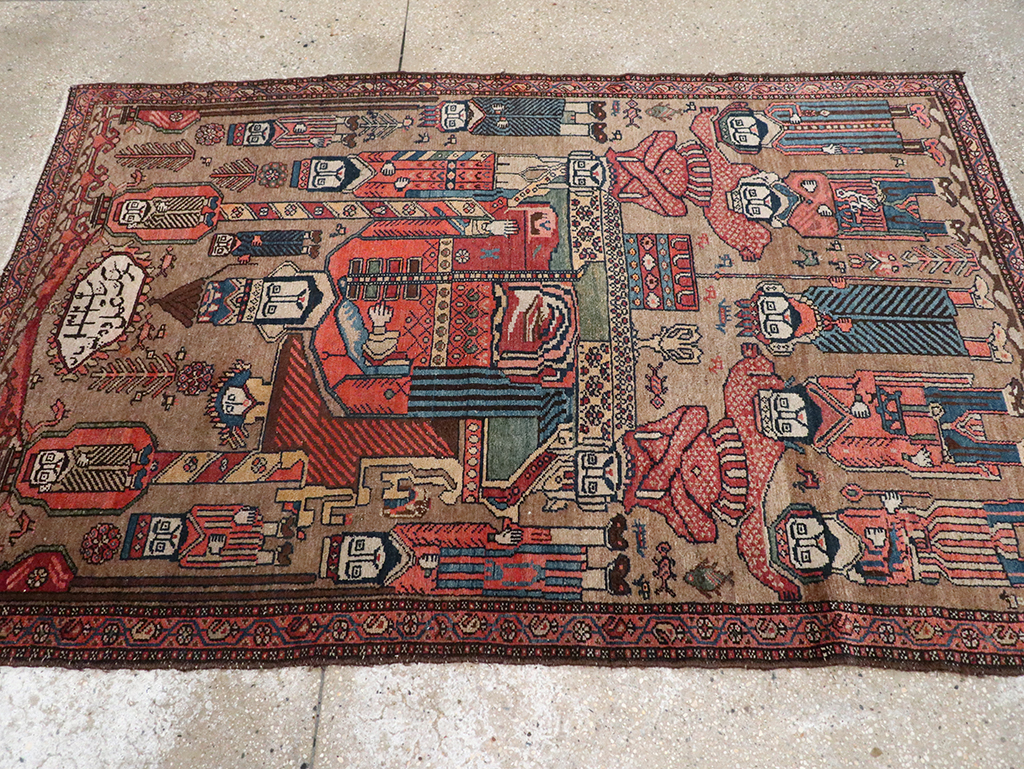 Antique Persian Malayer Pictorial Rug, No.8963 - Galerie Shabab
