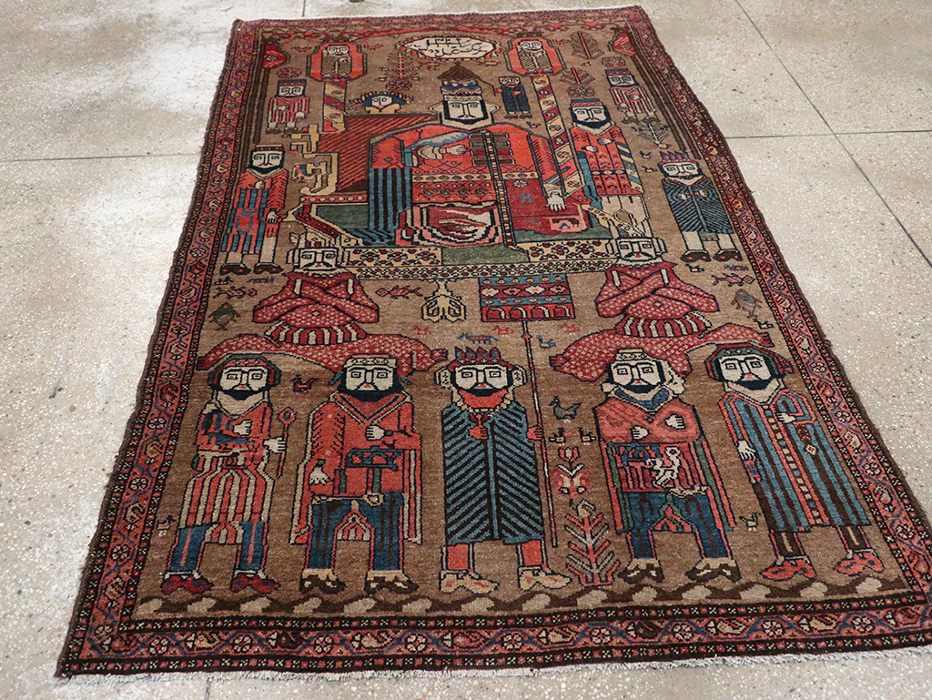 Antique Persian Malayer Pictorial Rug, No.8963 - Galerie Shabab