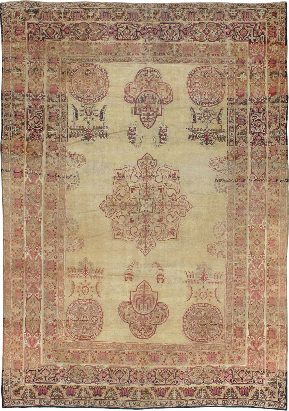 Antique Persian Lavar Kerman Accent Carpet, No.8979 - Galerie Shabab