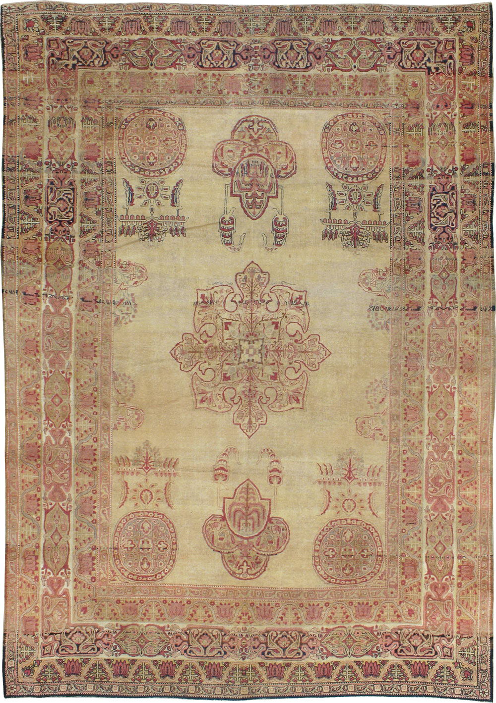Antique Persian Lavar Kerman Accent Carpet, No.8979 - Galerie Shabab