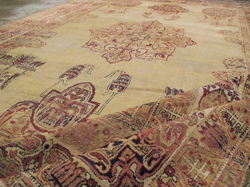 Antique Persian Lavar Kerman Accent Carpet, No.8979 - Galerie Shabab