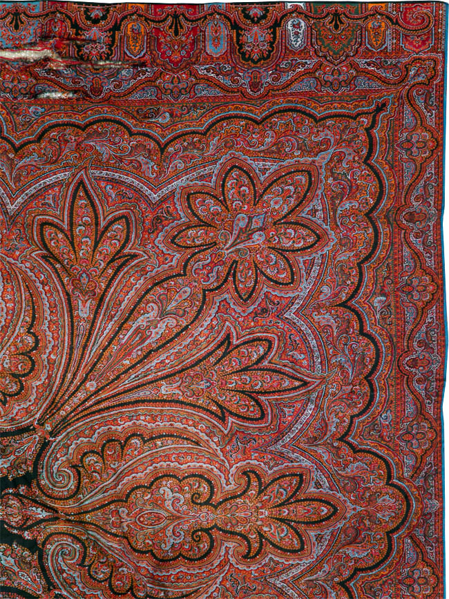 Vintage Jacquard Indian Textile Shawl, No.9021 - Galerie Shabab