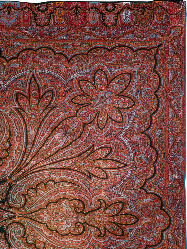 Vintage Jacquard Indian Textile Shawl, No.9021 - Galerie Shabab