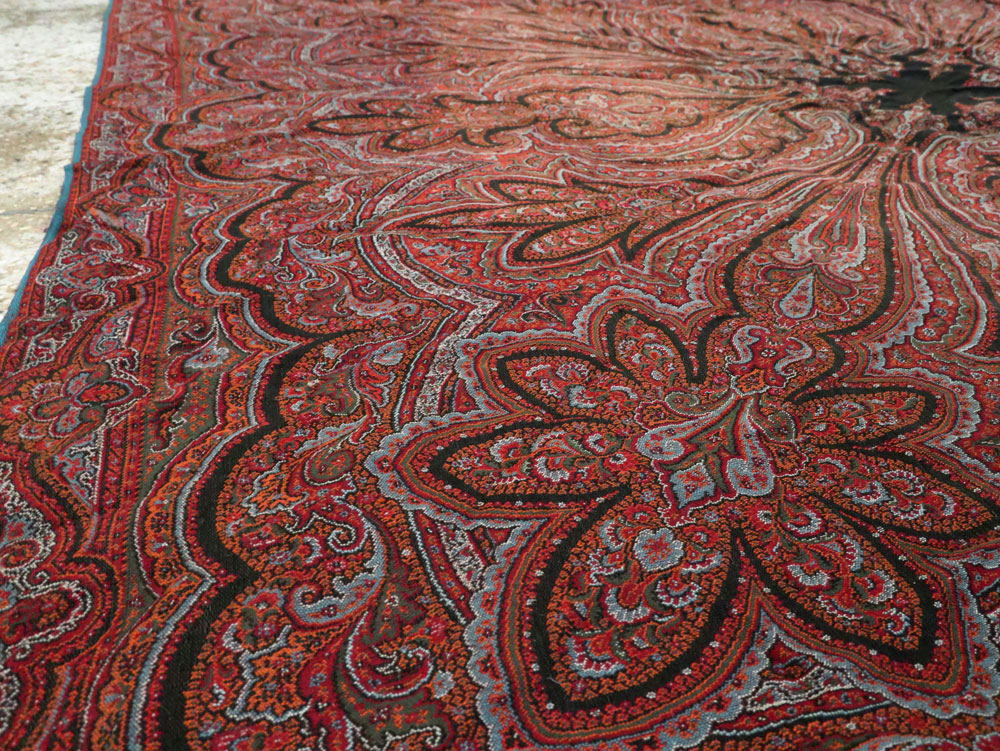 Vintage Jacquard Indian Textile Shawl, No.9021 - Galerie Shabab