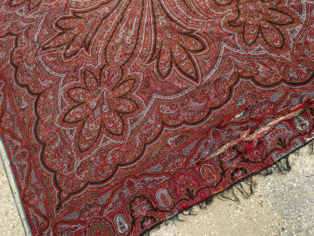 Vintage Jacquard Indian Textile Shawl, No.9021 - Galerie Shabab