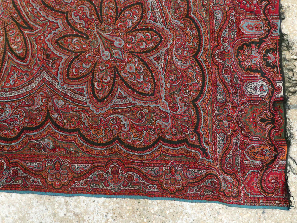 Vintage Jacquard Indian Textile Shawl, No.9021 - Galerie Shabab