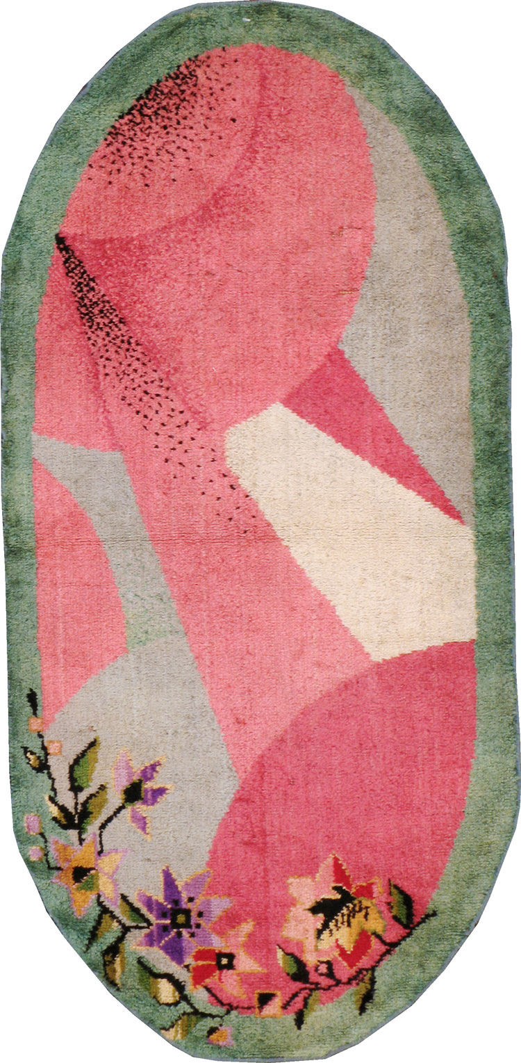 Vintage French Art Deco Rug Inspired By Edward McKnight Kauffer and Chinese Rugs, No.9037 - Galerie Shabab