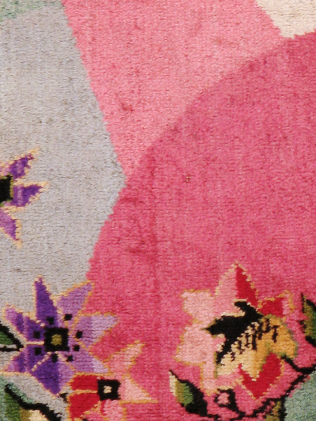 Vintage French Art Deco Rug Inspired By Edward McKnight Kauffer and Chinese Rugs, No.9037 - Galerie Shabab