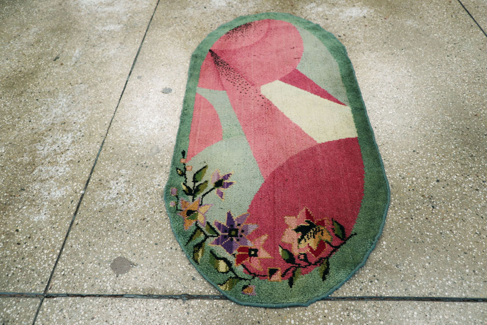 Vintage French Art Deco Rug Inspired By Edward McKnight Kauffer and Chinese Rugs, No.9037 - Galerie Shabab