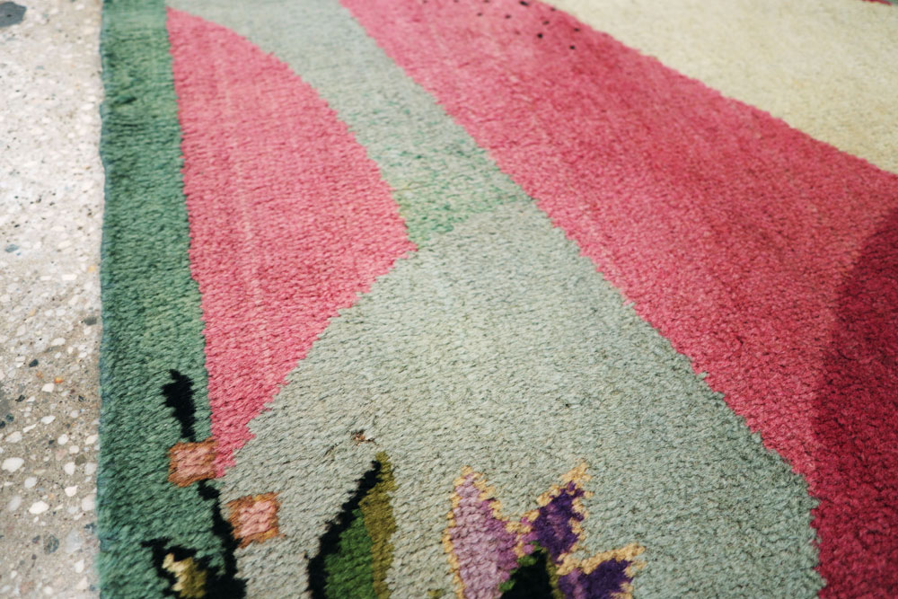 Vintage French Art Deco Rug Inspired By Edward McKnight Kauffer and Chinese Rugs, No.9037 - Galerie Shabab