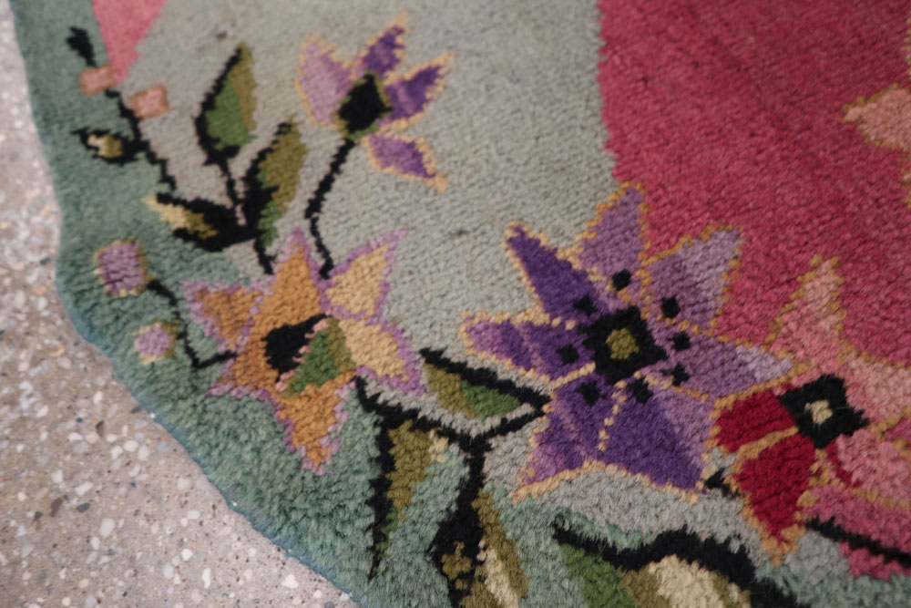 Vintage French Art Deco Rug Inspired By Edward McKnight Kauffer and Chinese Rugs, No.9037 - Galerie Shabab