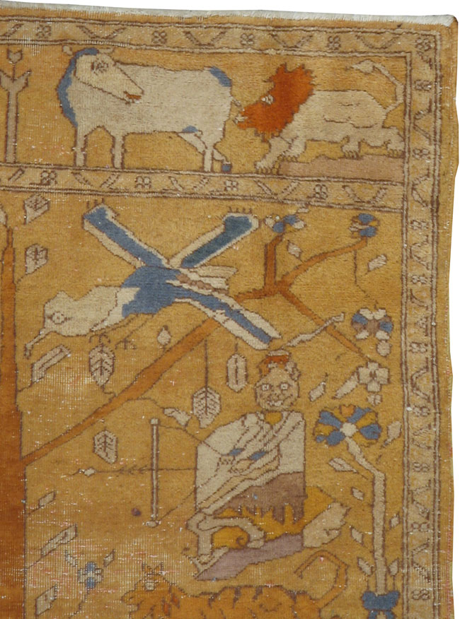 Antique Tabriz Pictorial Rug, No.9045 - Galerie Shabab
