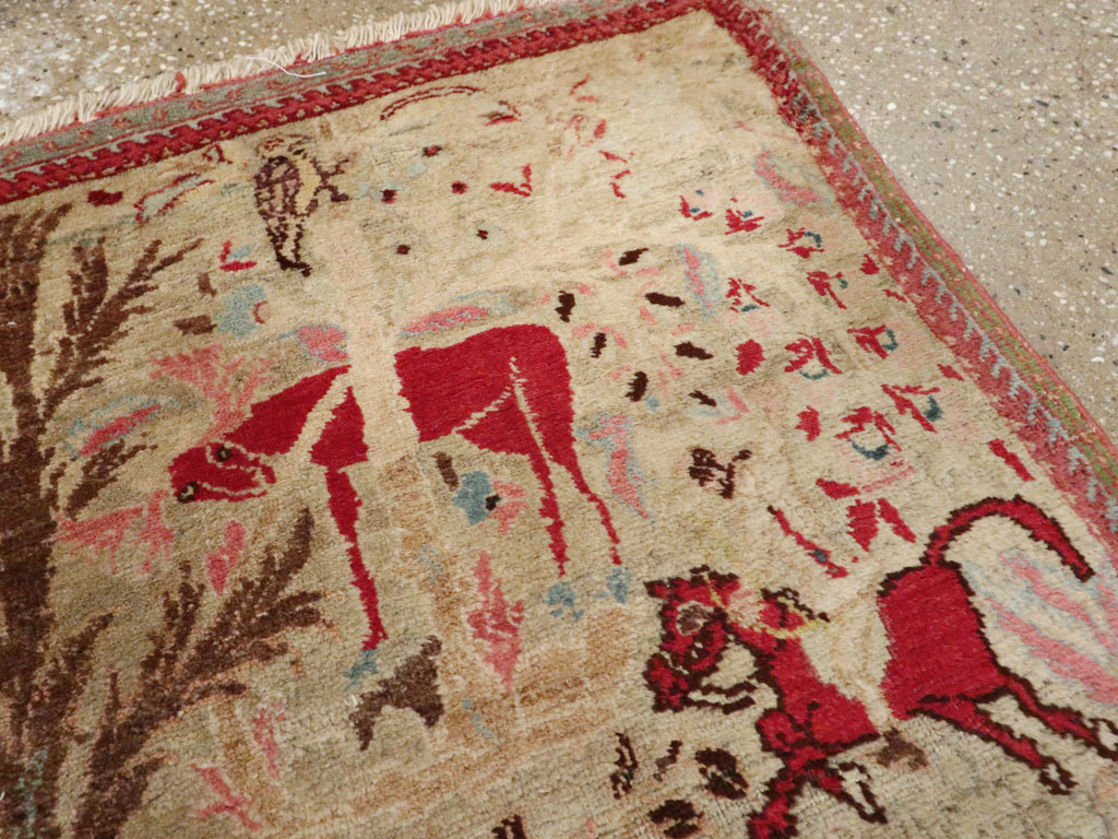 Vintage Persian Tabriz Pictorial Rug, No.9057 - Galerie Shabab