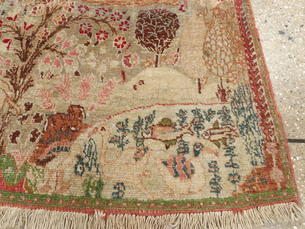 Vintage Persian Tabriz Pictorial Rug, No.9057 - Galerie Shabab