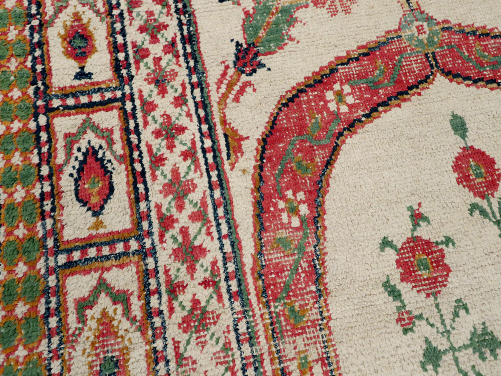 Vintage Indian Cotton Agra Carpet, No.9058 - Galerie Shabab