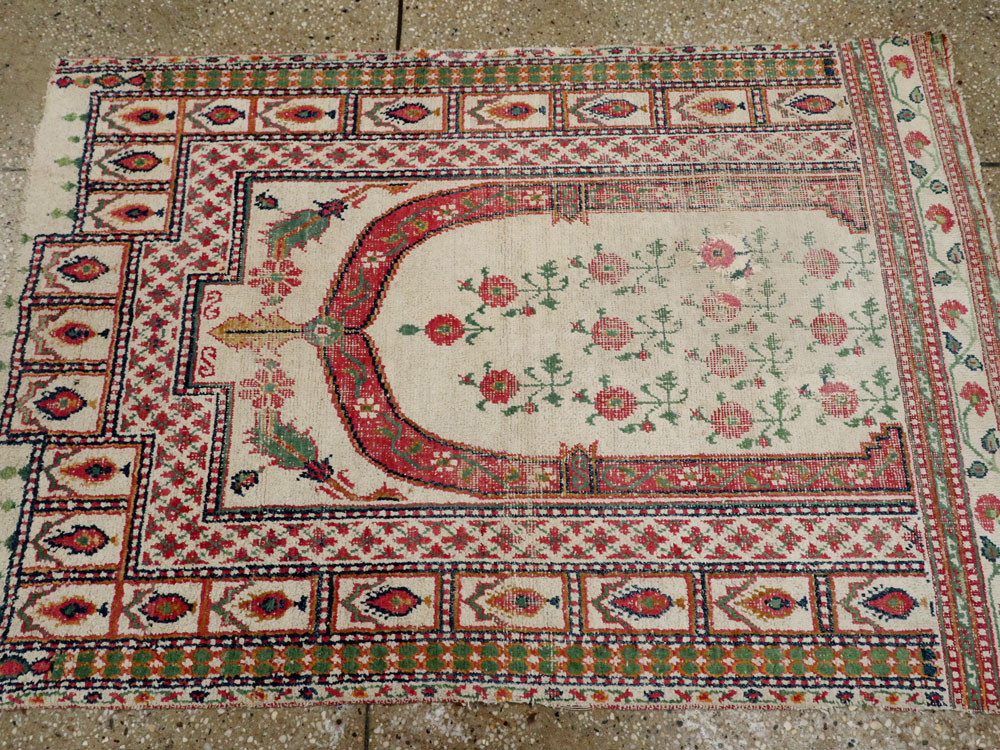 Vintage Indian Cotton Agra Carpet, No.9058 - Galerie Shabab